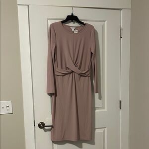 Nine West Long Sleeve Ribbed Stretchable Dress